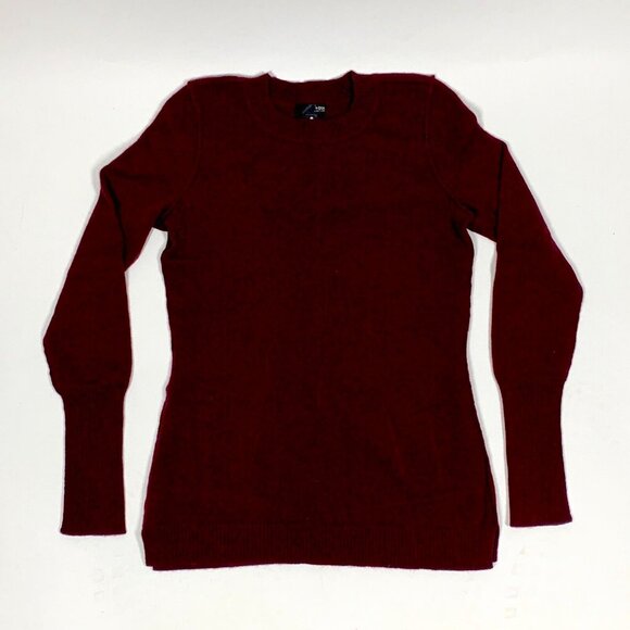 Aqua 100% Cashmere Maroon Red Pullover Crew Neck Sweater Sz M - Picture 1 of 7